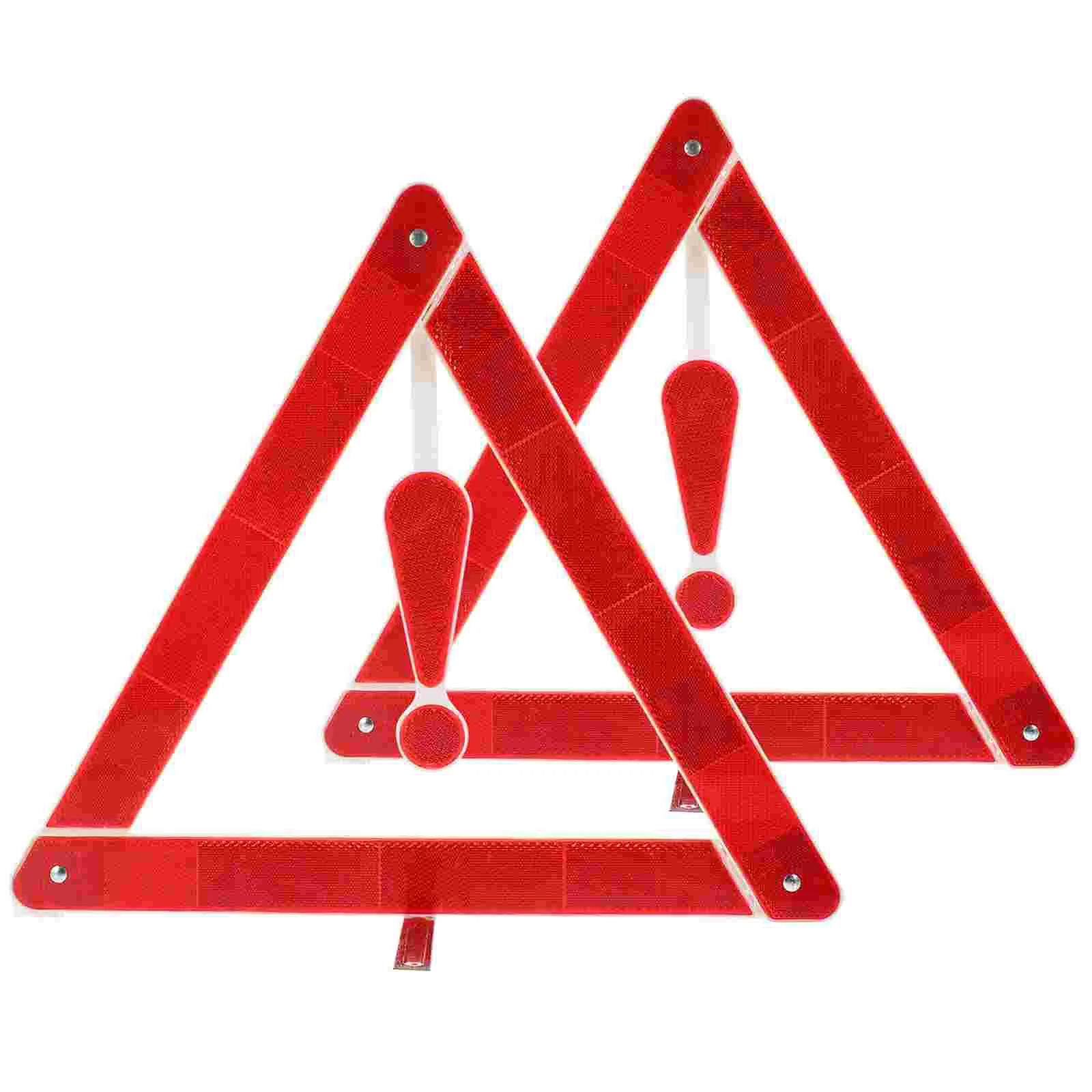 

2 Pcs Warning Sign Roadside Triangles Warning Kit Auto Triangle Car Multifunction Folding Tripod Plastic