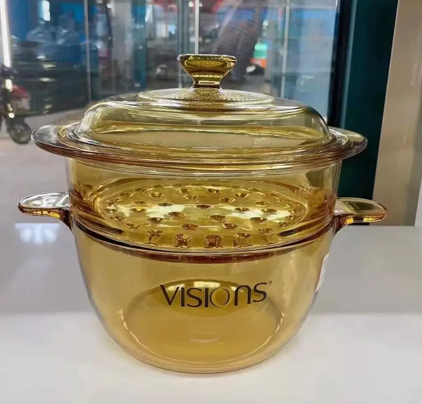 High Borosilicate Glass Cooking Pot Clear High-Temperature Resistant Ideal for Open Flame Use