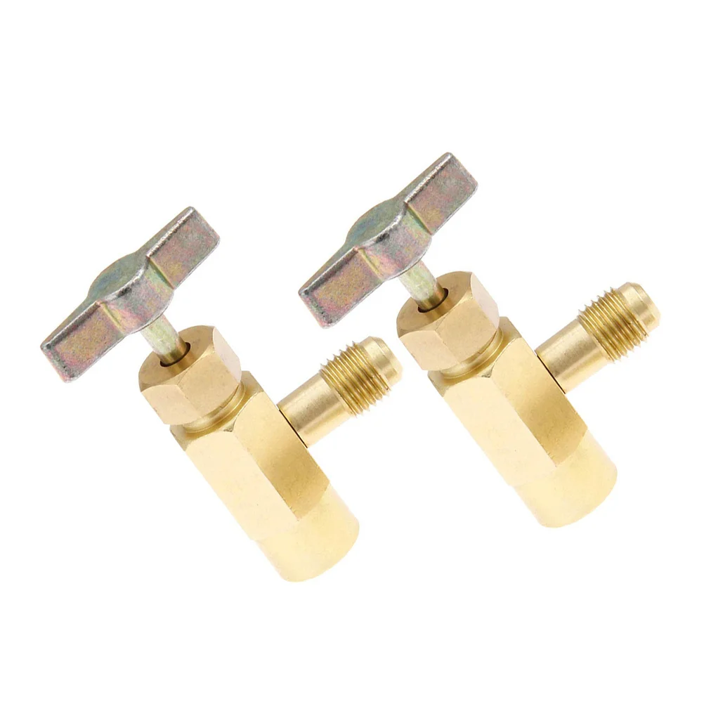 

2pcs Refrigerant Bottle Opener 1/2 Threaded Valve For Automotive Air Conditioning Charging Dispensing Tap Tool Can Adapter