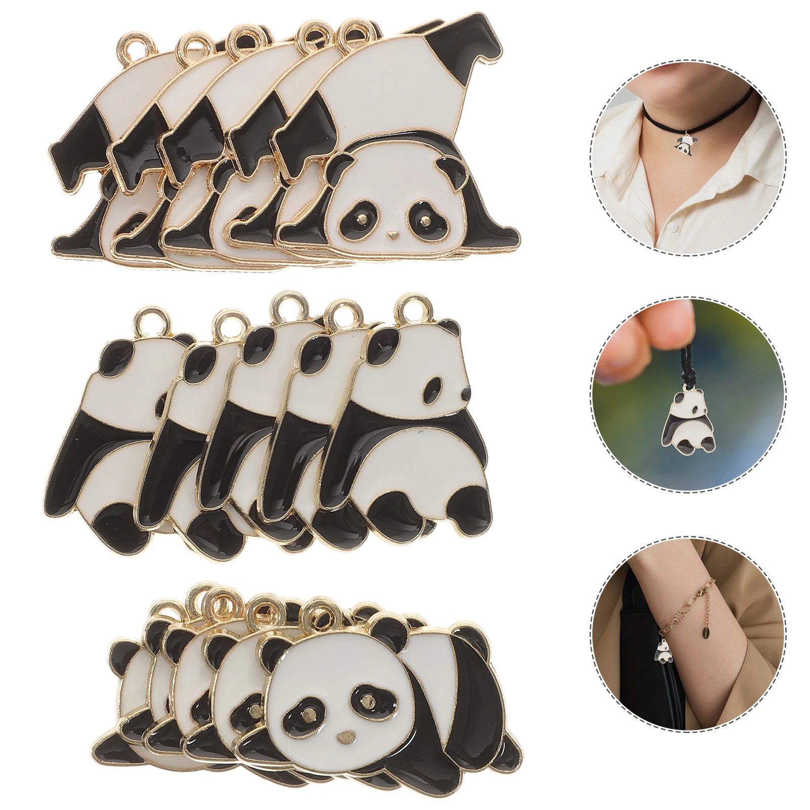 

15 Pcs Panda Pendant Charm Pendants Decors for Crafts Ornaments Bracelet Hanging DIY Alloy Adorable Accessories