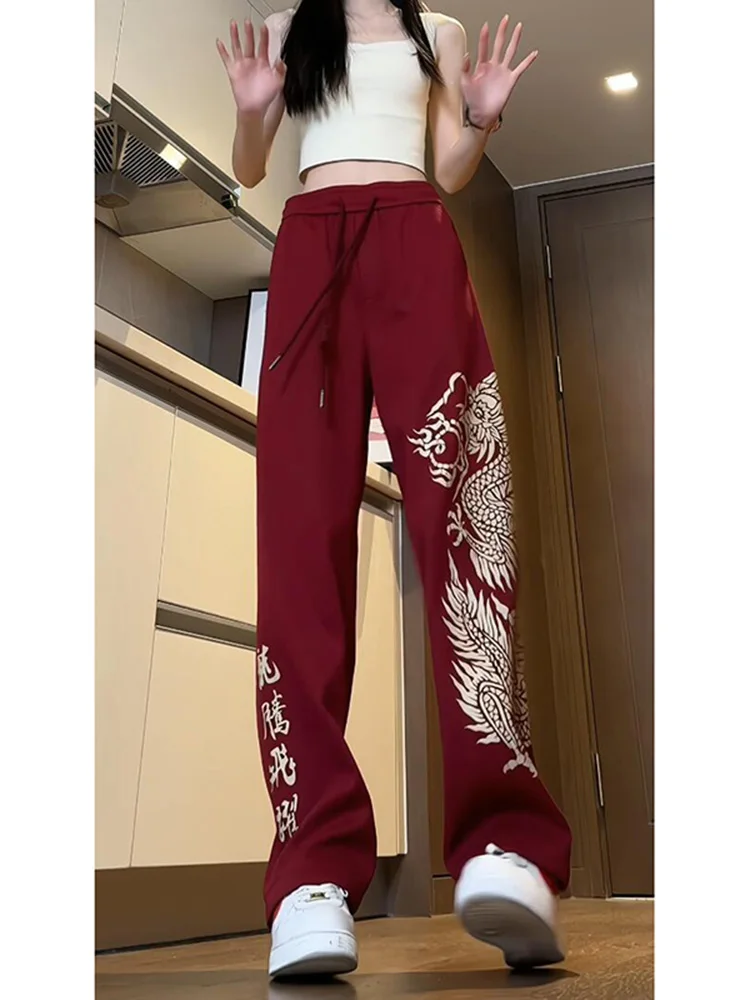 

Новые мужские повседневные брюки-джоггеры прямого кроя с принтом в стиле ретро «Год Дракона», весенняя коллекция, бренд Faion, в китайском национальном стиле...