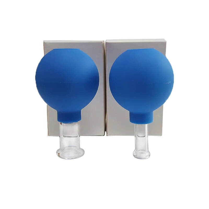 Rubber Vacuum Cupping Massager for Face Body 2 Sizes Glass Jars Cupping Cups Set Facial Beauty Skin Lifting Cans Massager