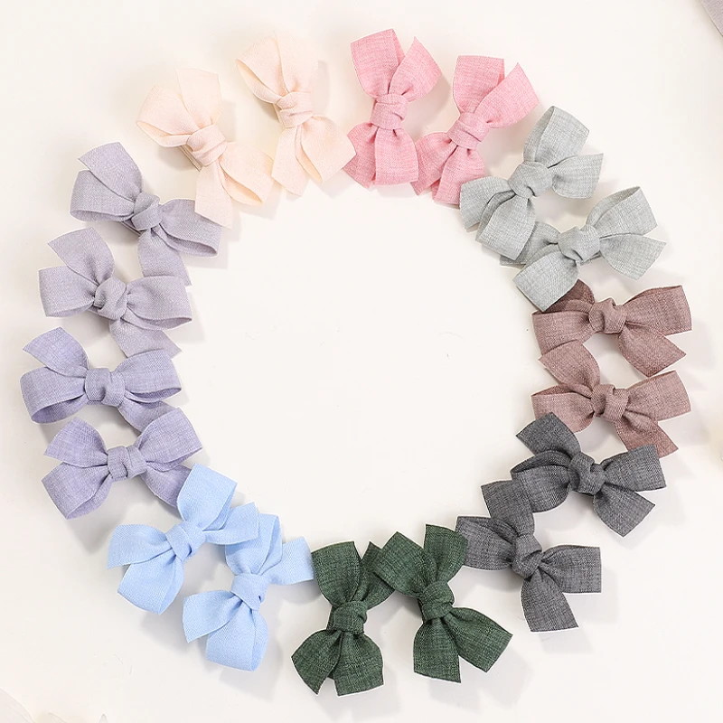 12Colors Baby Girls Princess Hairpins Hair Bows Corduroy Safe Hair Clips Barrettes for Infants Toddlers Kids Kawaii Accessories