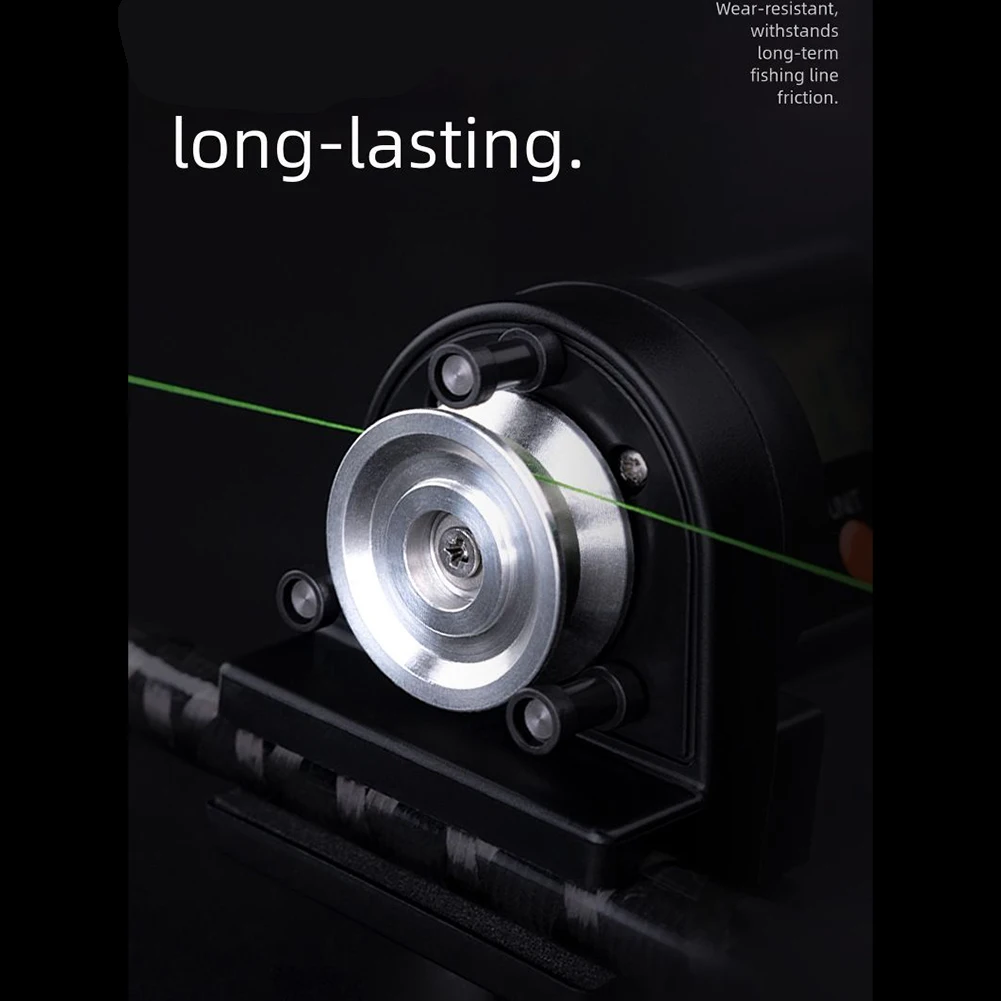 

Цифровой счетчик длины лески с регулируемым зажимом и высоким допуском размера до 9999–9 метров.