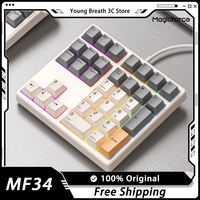 Magicforce MF34 Mini Keyboard Custom Programming Backlight RGB Hot Swap Ergonomic Mechanical Keyboard Support VIA QMK Pc Gamer