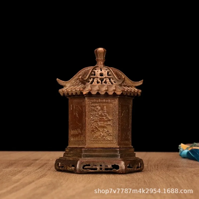 Brass alloy craft pavilion stove home living room decorative ornament