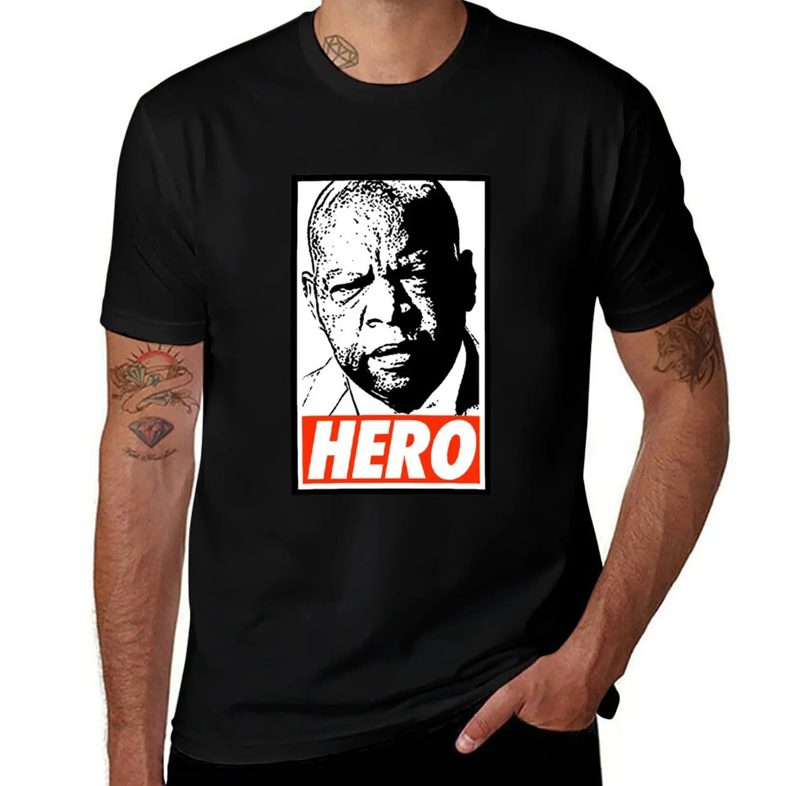 

John Lewis Hero T-Shirt graphic t shirt vintage basketball graphic tees oversized t shirt black t-shirts for men