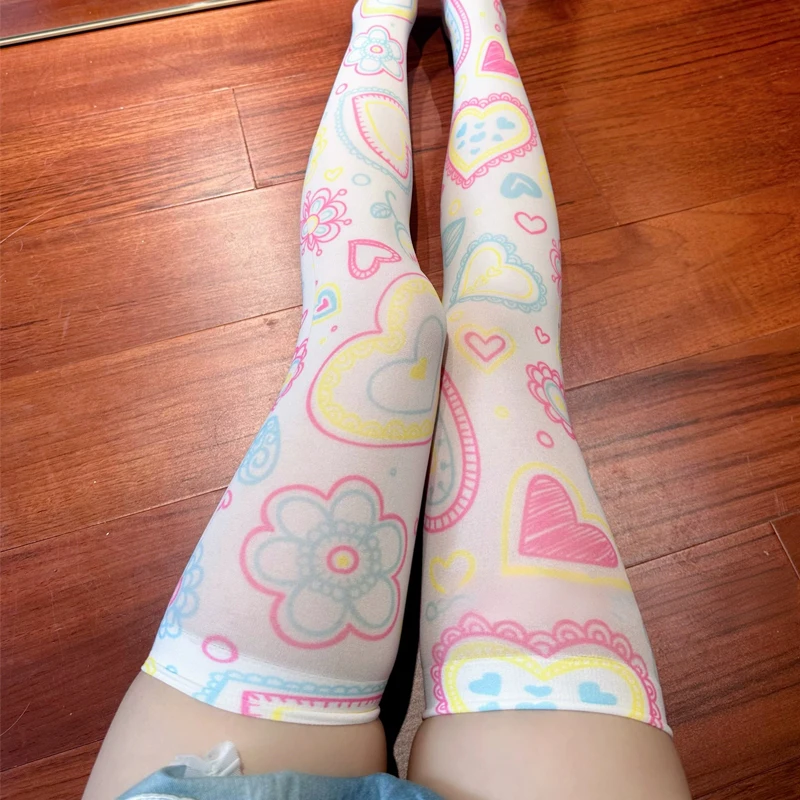 Japanese Y2k Lolita Stockings Women Cute Mid-Calf Stockings Over Knee Socks Anime Cosplay for Girl Sweet Velvet Kawaii Socks
