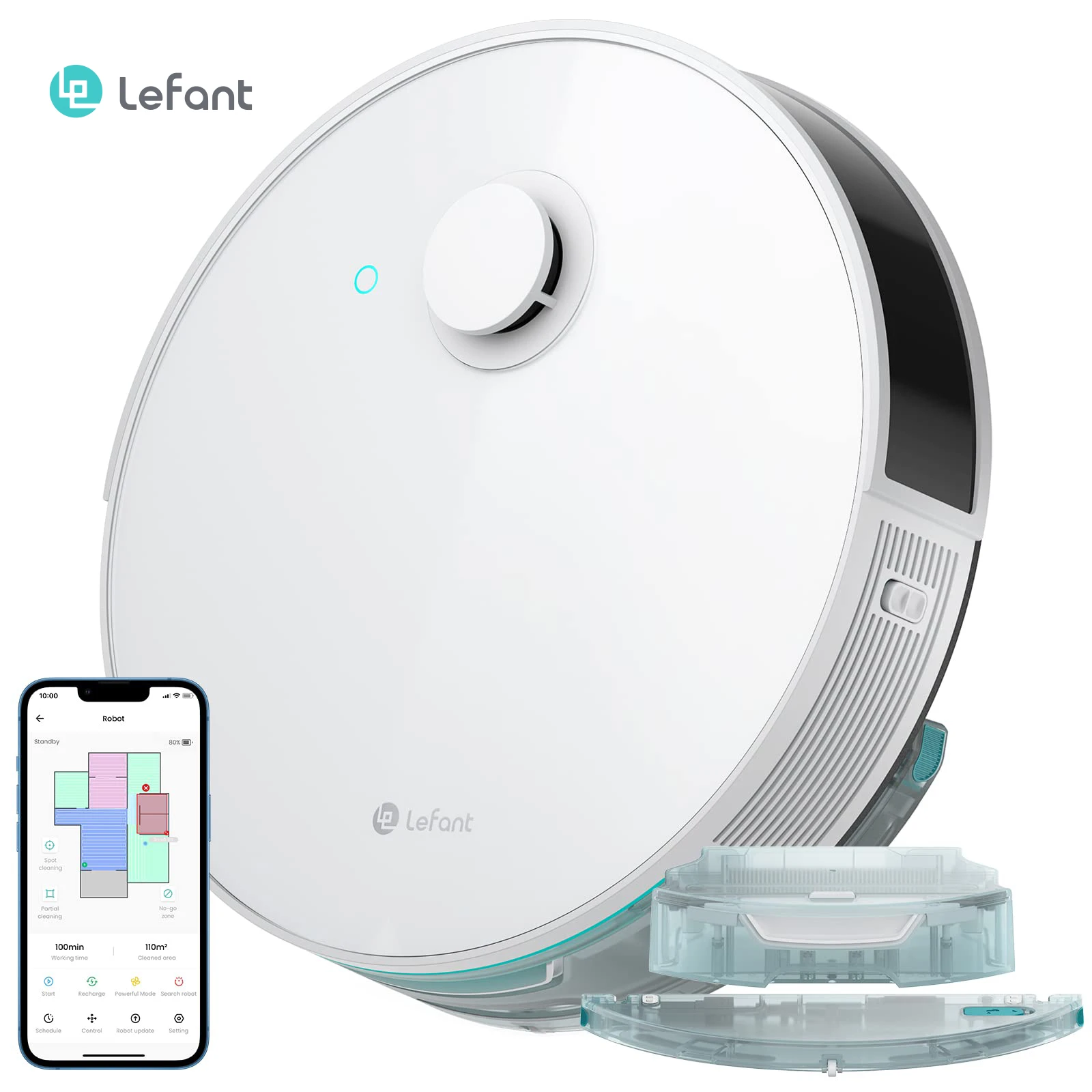 Lefant N3 Robot Vacuum and Mop Combo, Precision Mapping with Lidar & dToF Sensors, Max 4000Pa Suction, Ultrasonic Carpet Detecti