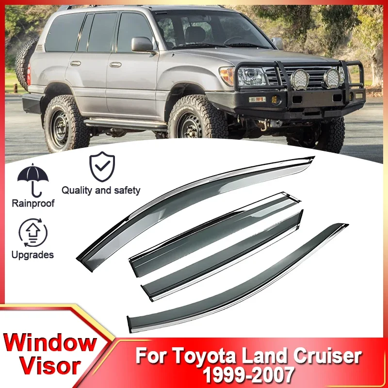 For Toyota Land Cruiser J100 FJ100 LC100 1999 2000 2001 2002 2003 2004 2005 2006 2007 Car Window Rain Guard Weather Shields ABS