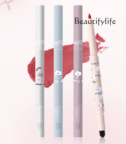 Lip liner, waterproof mist lip pencil, double-head matte lipstick pen, outline the smooth lip shape