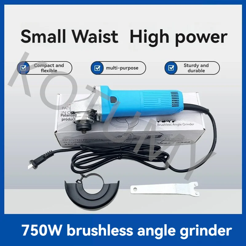 Adjustable Speed Polishing Machine 220V 50-60Hz Brushless Mini Handheld Grinder 750W Electric Angle Grinder