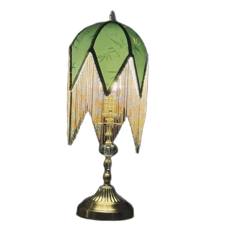 French Vintage Fringed Decorative Desk Lamp Medieval Romantic Bedroom Bedside Study Living Room Atmosphere Chandelier