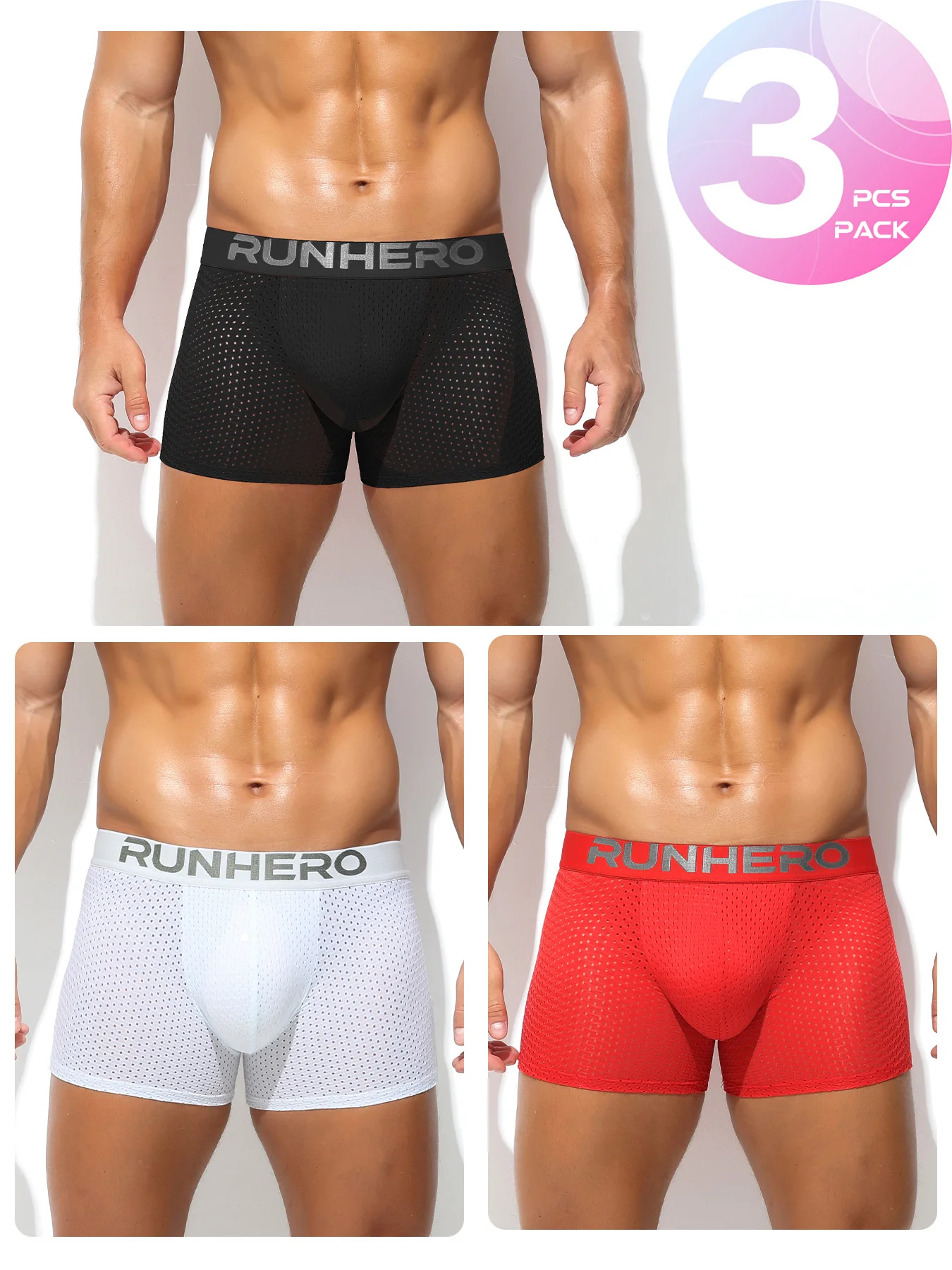 

Сексуальное мужское нижнее белье, шорты-боксеры, нижнее белье с мягкой подкладкой, мужские боксеры, эластичные плавки с подкладкой на бедрах, различные комбинации, 3 шт.