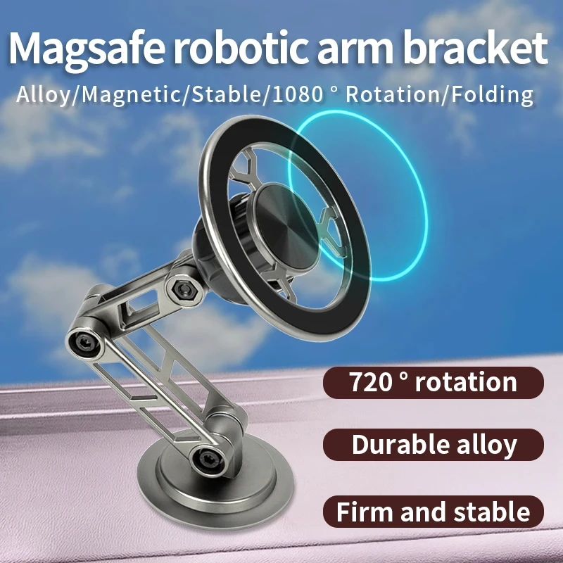 Magnetic Car Phone Holder 360Degree Rotating Metal Bracket Foldable with Ventilated Magnet GPS Stand Cars Accessories for Phones