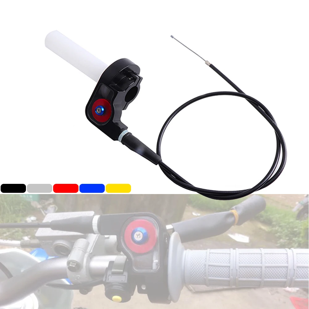 Motorcycle Visual 1/4 Quick Turn Throttle Grips Settle & Twist Gas Throttle Handle + 1100MM Throttle Cable Dirt Pit Bike Motocro