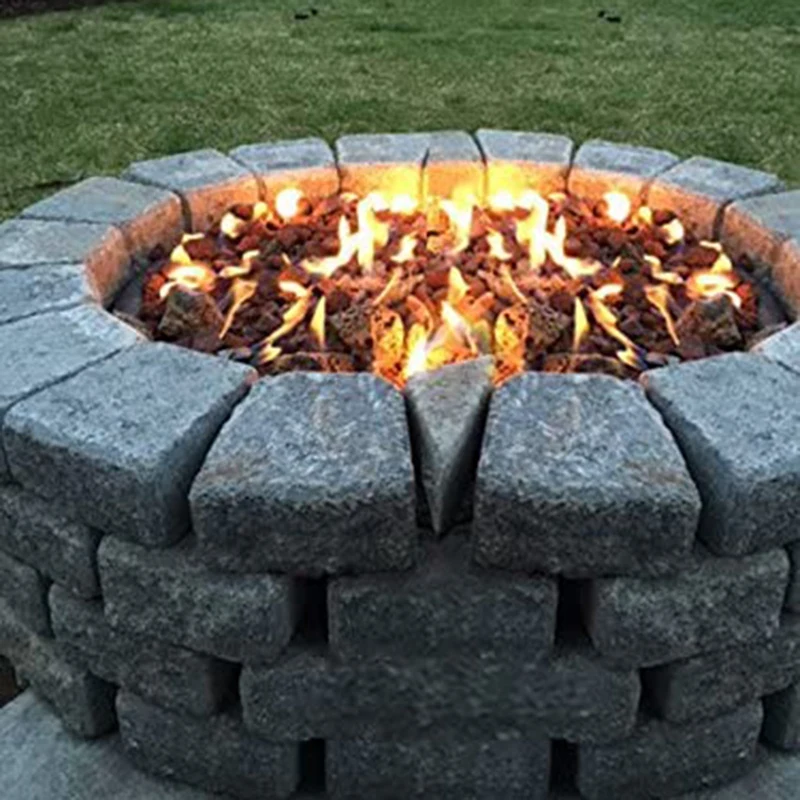 1 PCS Fire Pit Burner Ring For Natural Gas & Propane Fire Pit Fireplace Fire Pit Burner For Indoor & Outdoor 6 Inch Round