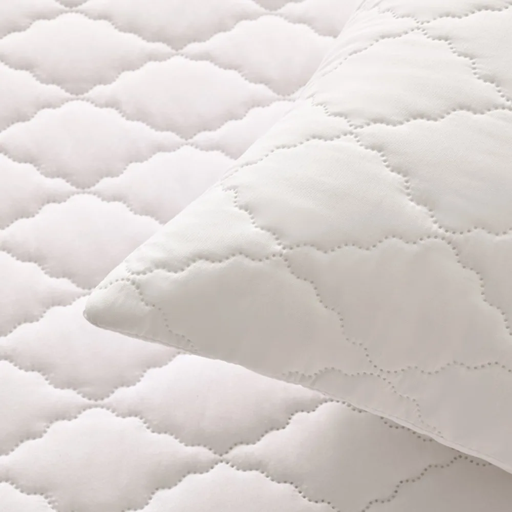 

2pcs Nordic Style Quilted Pillow Case Breathable Solid Color Pillow Cover Machine Washable Jacquard Pattern Oil-Proof Pillowcase