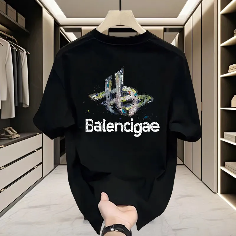 

Высококачественная мужская летняя футболка из плотного чистого хлопка с коротким рукавом, оригинальный дизайн, модный принт, брендовая.