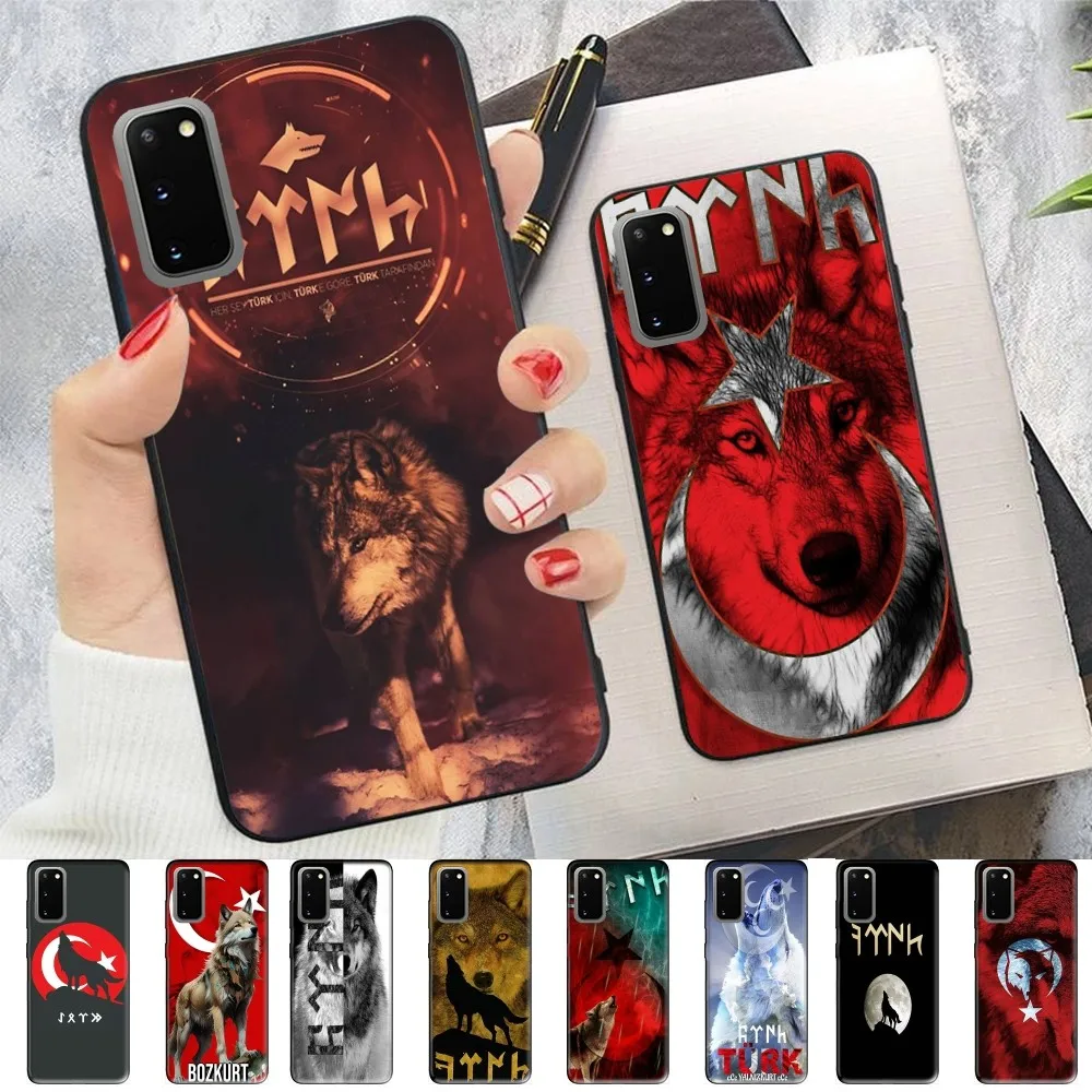 Turkish Language Bozkurt Gray wolf Phone Case For Samsung S 9 10 20 21 22 23 30 23 24 plus lite Ultra FE S10lite Fundas