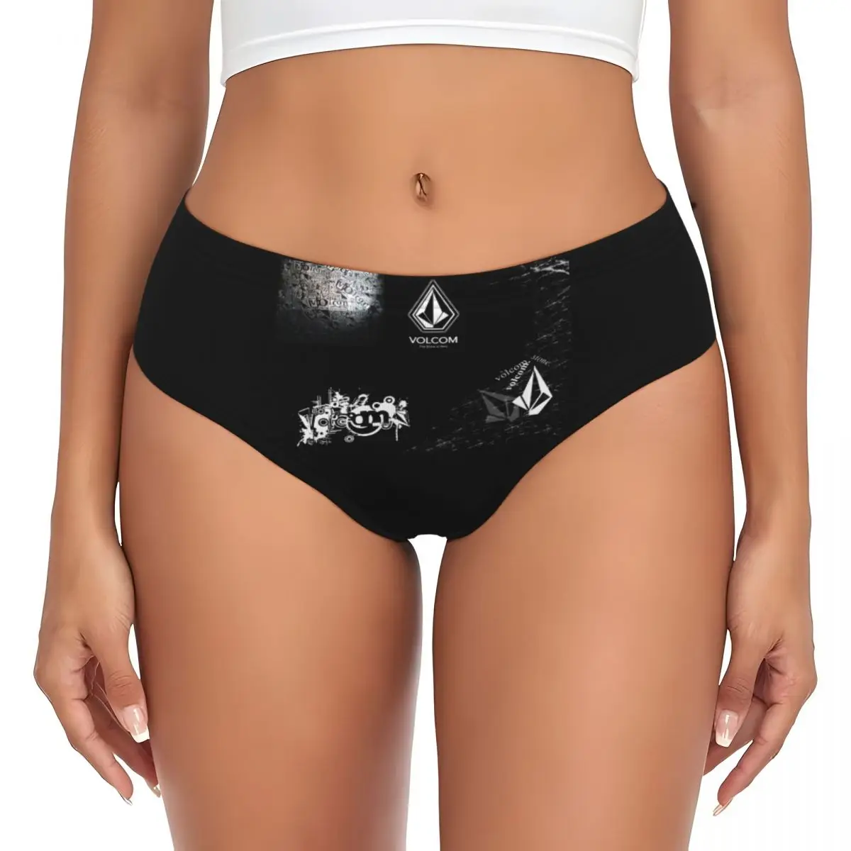 Custom Volcoms Symbol Brief Panties Womens Stretch Underwear