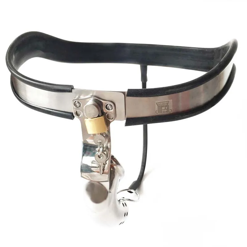 Arc Waist Stainless Steel Male Chastity Belt Cock Cage Pants Cbt Sex Toys For Men BDSM Bondage Penis Lock Metal Chastity Device