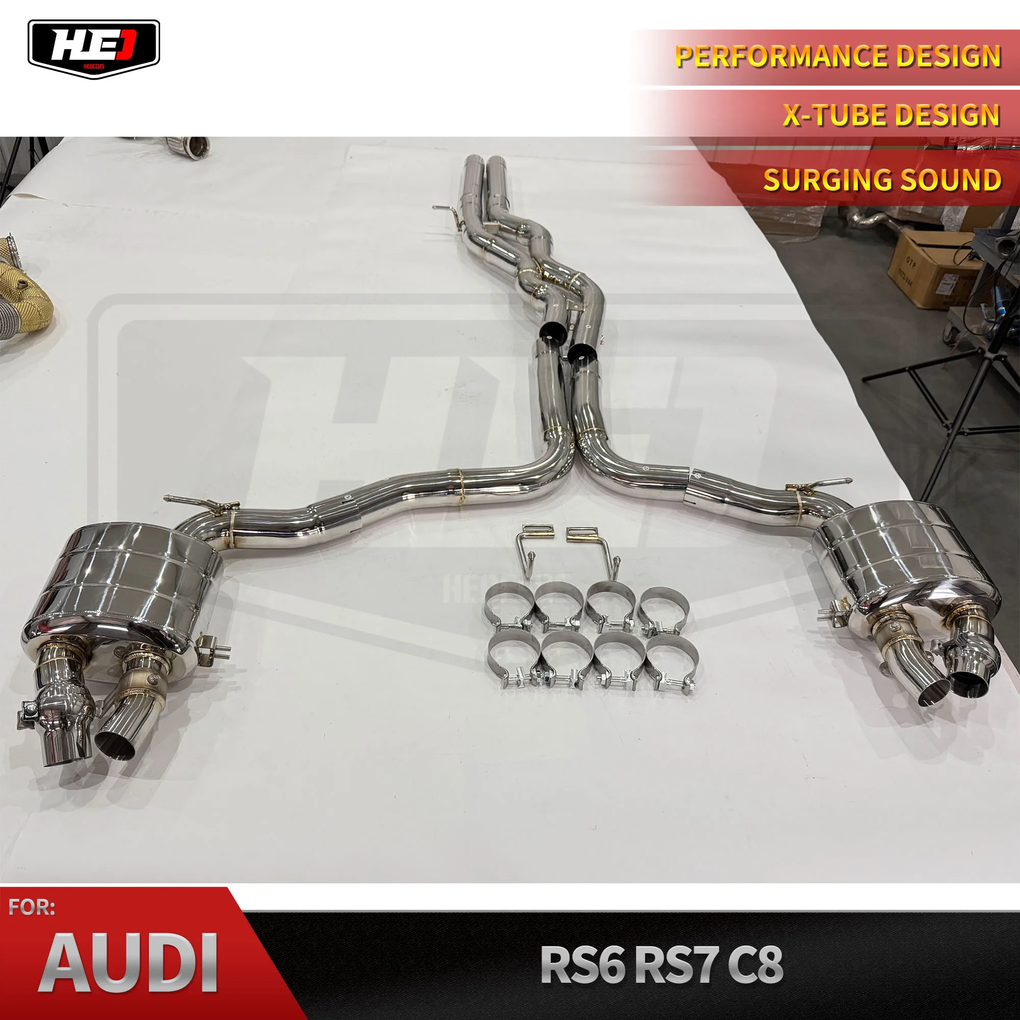 

HEO High Quality Front Pipe Valvetronic Muffler Catback Performance for Audi RS6 C8 2008- 2023 304 Stainless Steel Exhausts