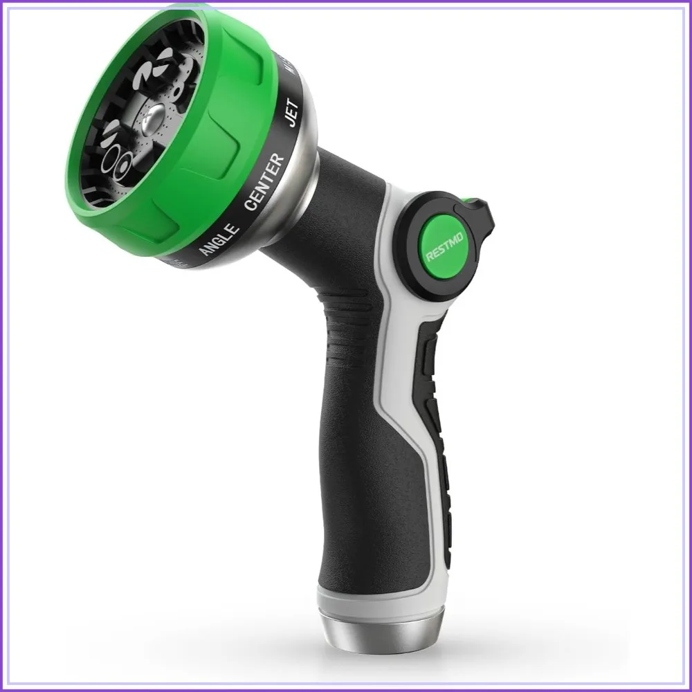 10-in-1 Water Hose Nozzle with Thumb Control, Lightweight Garden Sprayer for Outdoor Use, 10 Patterns, Adjustable Flow, Ideal for Watering, Cleaning, and Pets