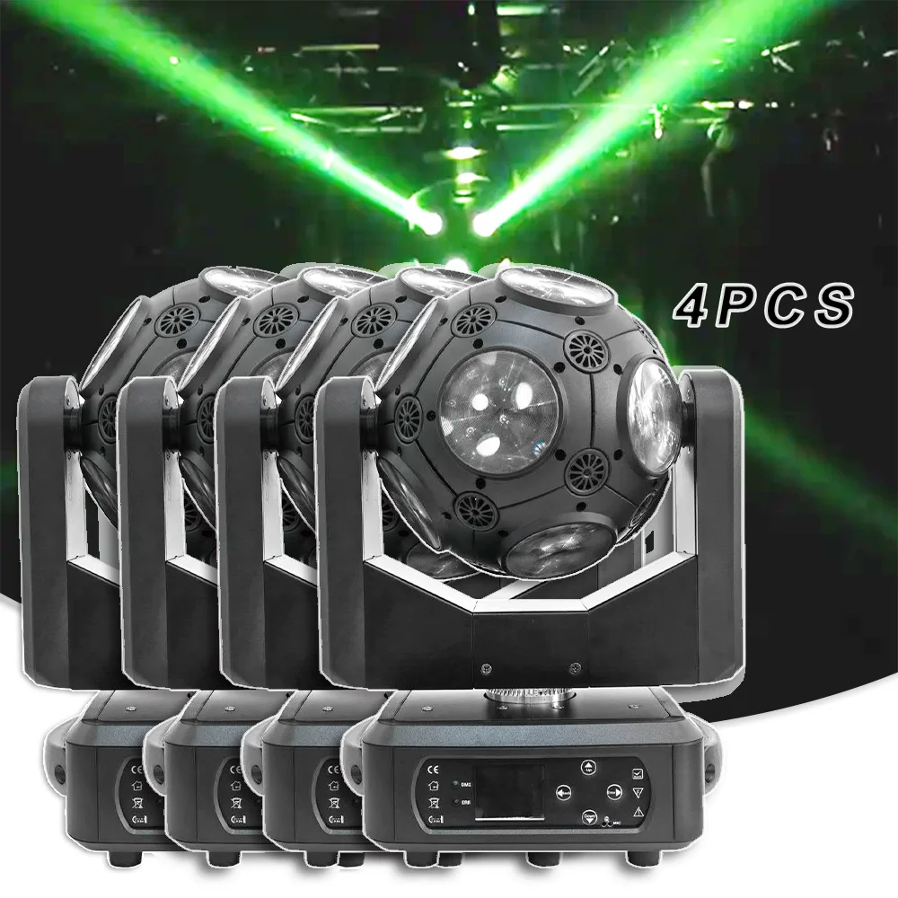 4PCS/LOT LED 12x20w RGBW Beam Strobe Moving Head DMX512 Sound Control Scanning Projector Home Party Christmas Club Bar Dj Disco