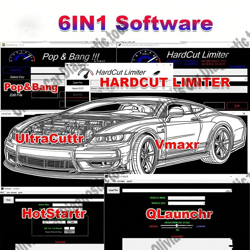 

New 6 IN 1 PACKAGE ECU Software HardCut Limiter Diesel + Petrol Engine UltraCuttr+ Pop&Bang+ HARDCUT VMAX + HotStartr + QLaunchr