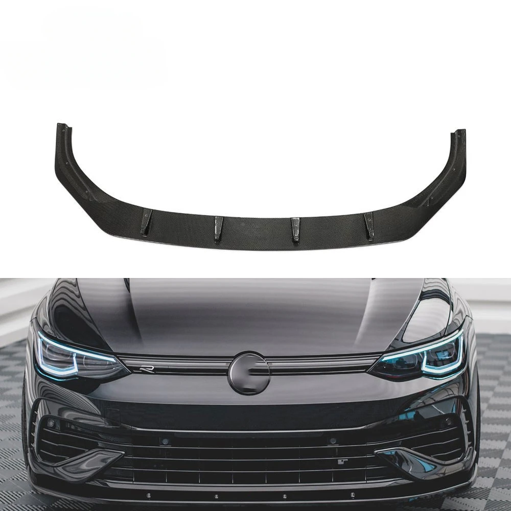 

For Volkswagen VW Golf 8 MK8 R 2021 2022 Carbon Fiber Front Bumper Lip Spoiler