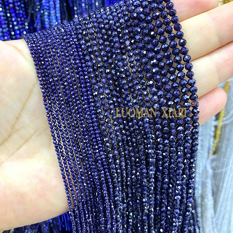 Großhandel 100% Natürliche Edelstein Lapis Lazuli Facettierte Runde Perlen Für Schmuck Machen DIY Armband Halskette 2MM 3MM 4MM – Detail 4