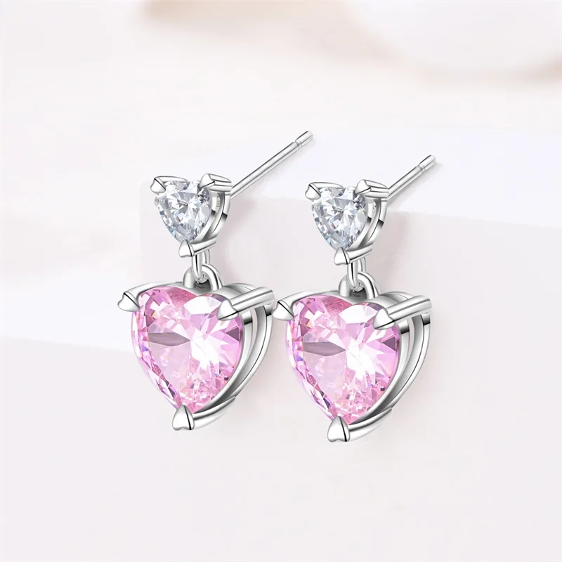 Dreamy 925 Sterling Silver Cute Cat Paw Bow Lily of The Valley Pink Earrings Everyday Casual Accessories Gifts