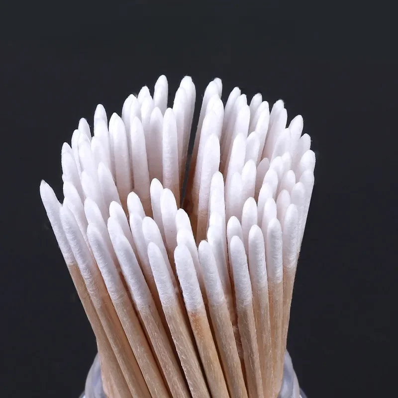 500pcs Double Head Tip Cotton Swabs Microblading Multipurpose Precision Tipped Wood Sticks Nose Ears Cleaning Health Care Tool