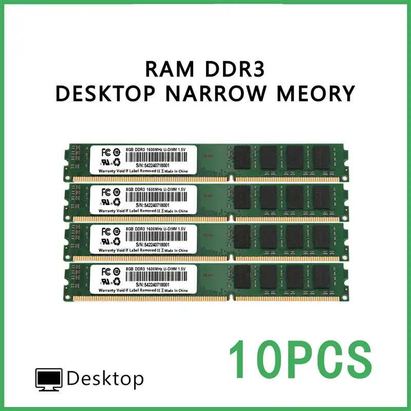 Top 10PCS DDR3 desktop memory card DDR3 1333MHz 1600MHz Memoriam 8GB U-Dimm 240PIN desktop narrow bar narrow RAM wholesale