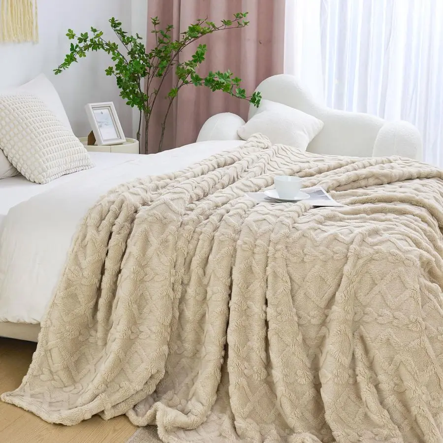 

Blanket Queen Size Fuzzy Cozy Soft Blanket for Couch, Sofa, Bed, Office, Decorative Present for All Seasons, Portable Throw Blan