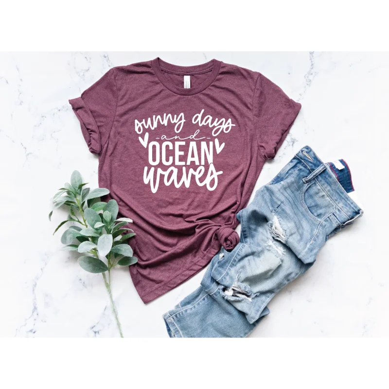 Sunny Days And Ocean Waves T Shirt Summer Vacation Vibes