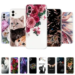 For Samsung Galaxy A04 Case Fashion Flower Cat Soft Silicone TPU Back Cover For Samsung A04s Phone Case GalaxyA04 A 04s Fundas