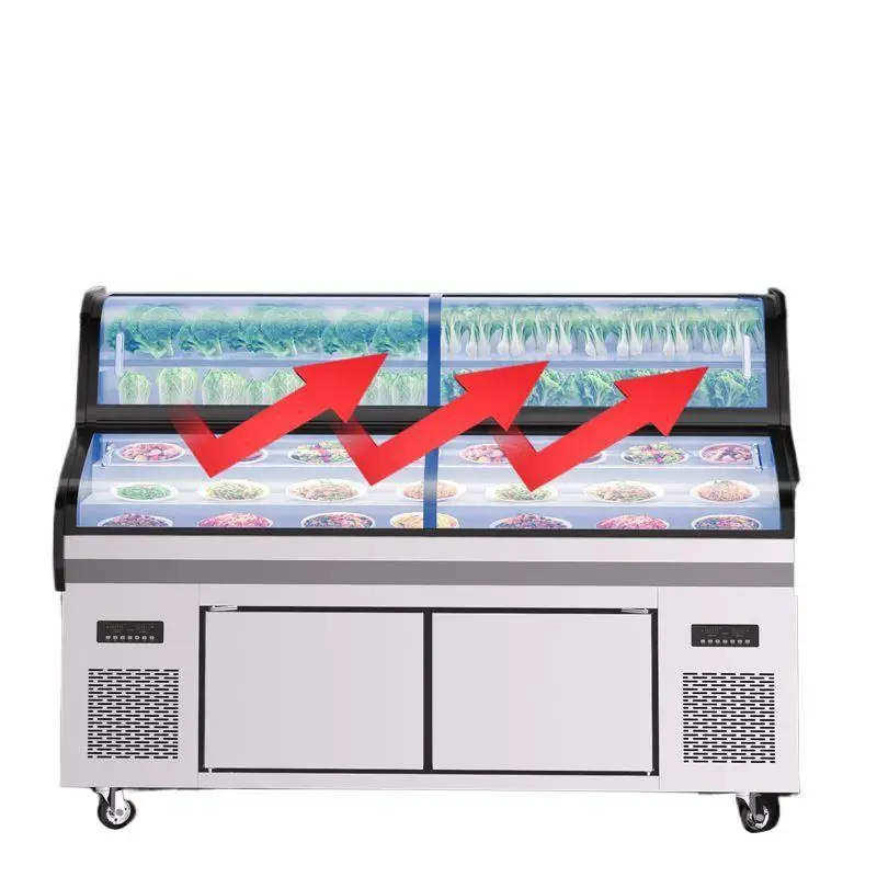 Stainless steel commercial restaurant stainless steel triple temperature elevator is used to store and display food