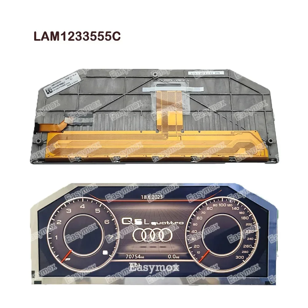 

12.3” LAM1233555C LCD Display for Audi A3 A4 A5 A6 A7 A8 Q Seires 2015-2020 Bosch Instrument Cluster Car Dashboard Screen