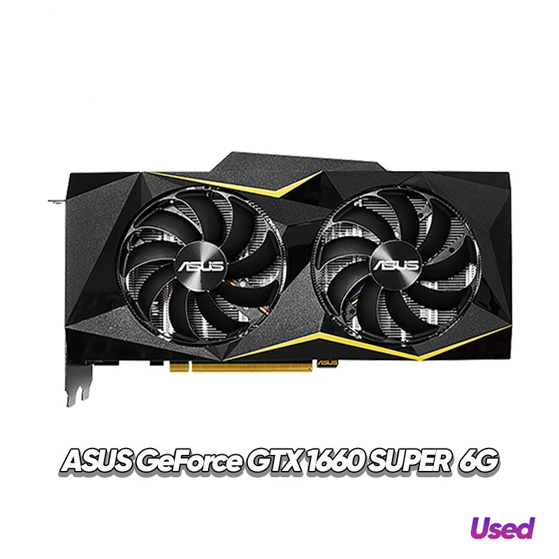 Used ASUS Graphics card GeForce GTX 1660S 1660 SUPER 6G NVIDIA GAMING 12nm 14000 MHz GDDR6 192bit Support AMD Intel Desktop CPU