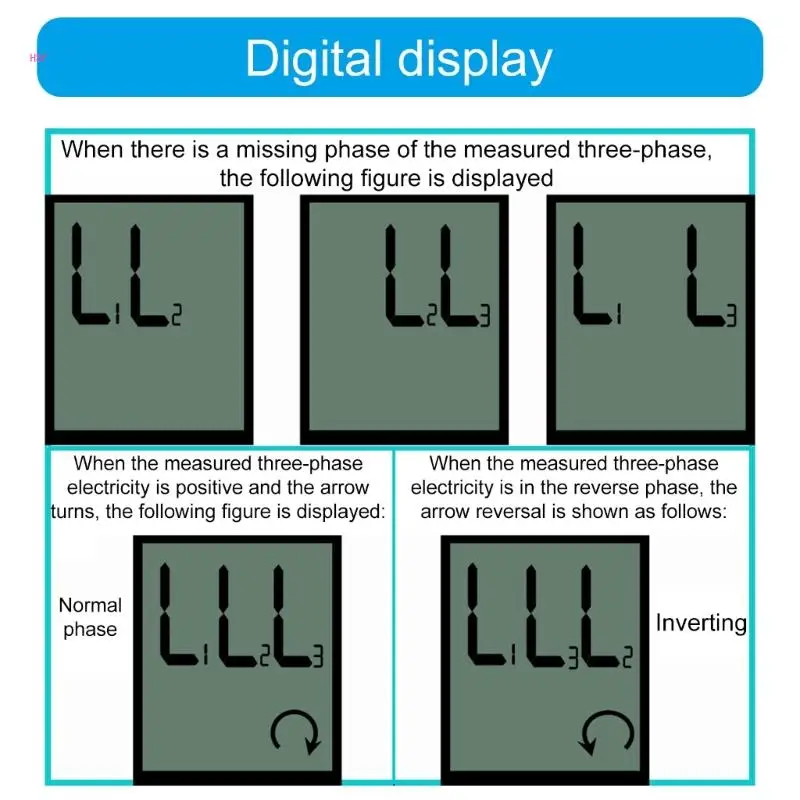 Three Phase Voltages Sequences Checkers 3 Phase Rotation Meter LED Detectors for Electrical Work