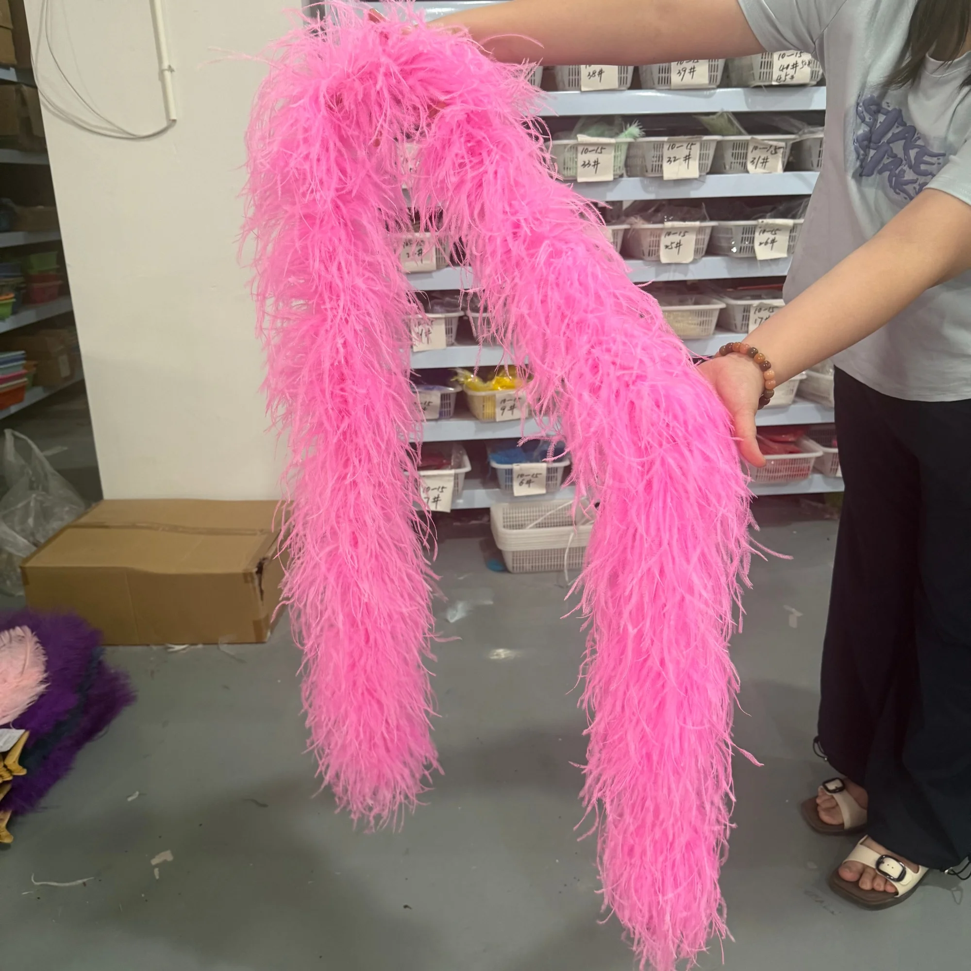 2M Ostrich Feather Boa 3/6/8/10/20 Ply Thick Fluffy Feather Scarf for Women Wedding Bridal Party Costume Shawl Decor Plumes Trim