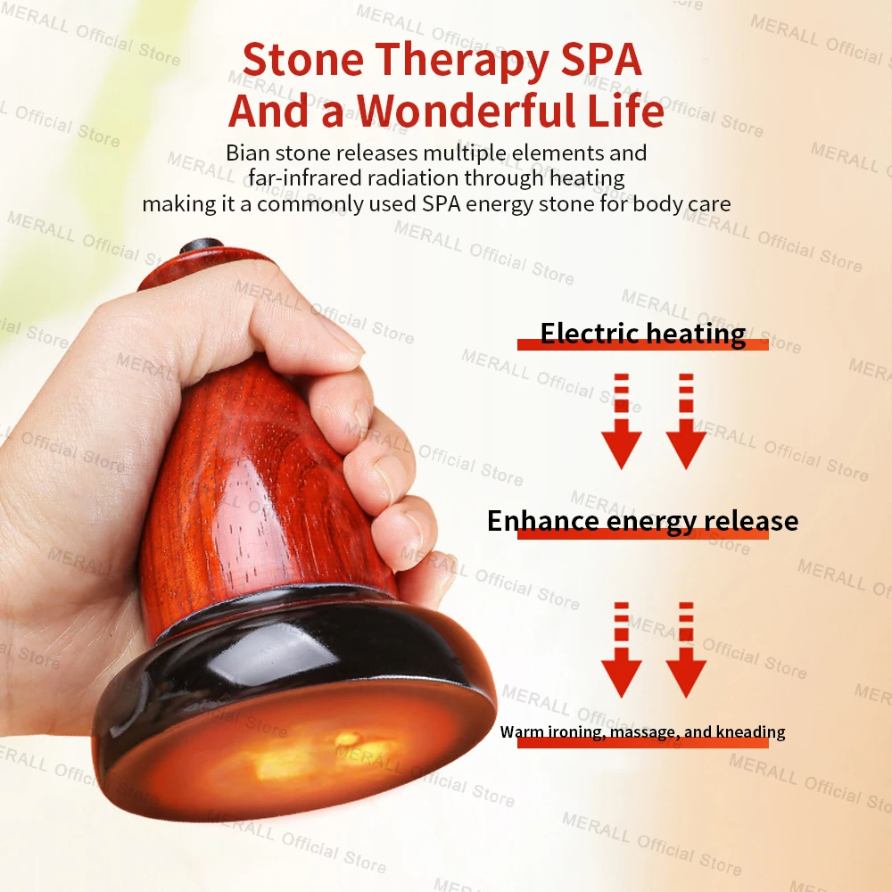 Big Heating Bianstone Gua Sha Electric Massager Heating Physiotherapy Massage Guasha Back Neck Massage Warm Moxibustion Guasha