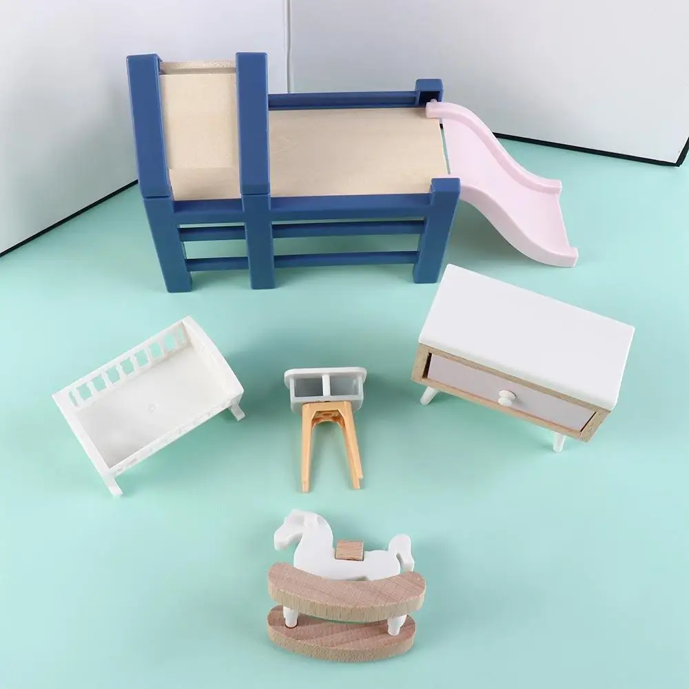 1:12 poppenhuis houten paard poppenhuis simulatie simulatie eetkamerstoel model miniatuur trojaans paard poppenhuismeubilair