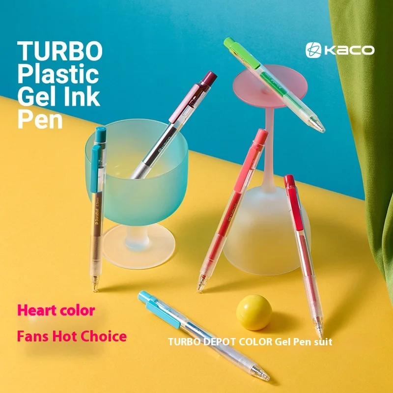 

KACO TURBO Colored Press Gel Ink Pen Professional Mark Key Points Color Stationery 0.5mm Durable Pen Tip Daily Writing Tool Pens