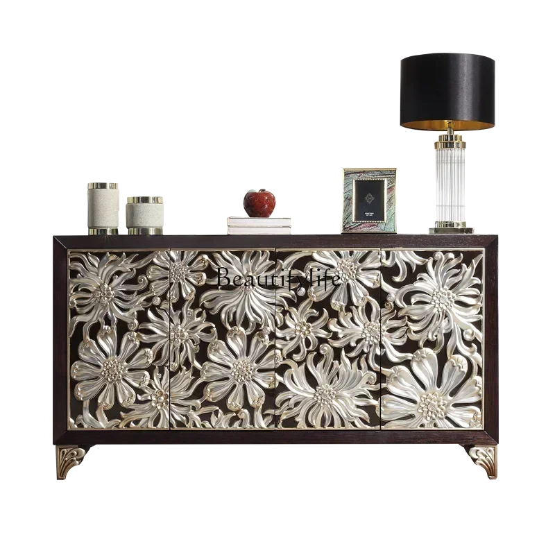 نمط جديد جديد أمريكي خفيف فاخر باب خزانة خزانة خذاء التقسيم الديكور غرفة المعيشة تخزين الخشب الصلب الطعام الجانب ca #2