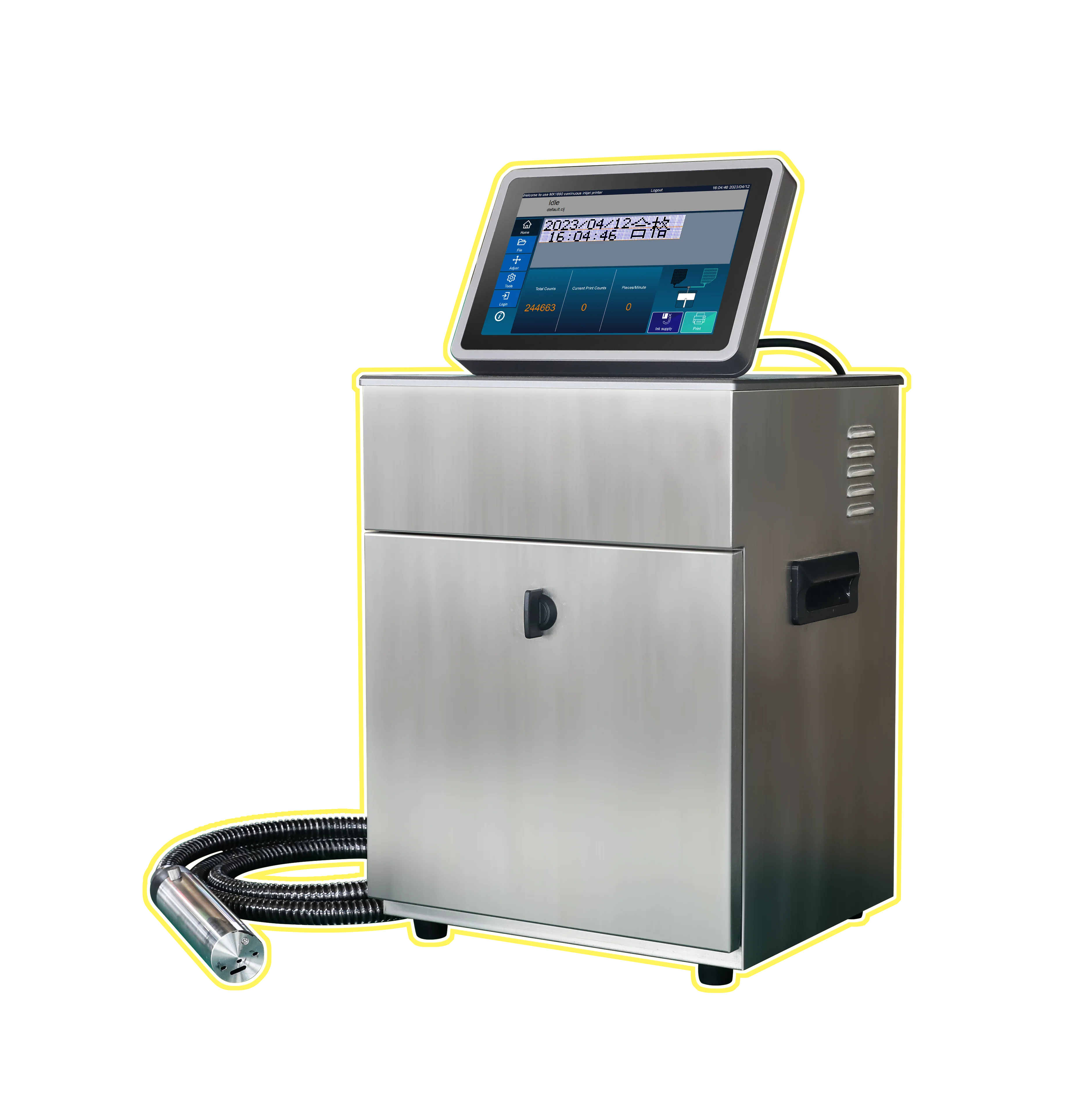 Automatic UV Inkjet Printer for Plastic Bags Metal Multi-language Inkjet Coding Machine High-speed Inkjet Coding Machine