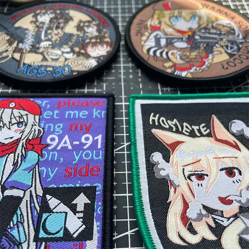 ACG Girls Frontline Patches for Clothing Embroidery Anime Patch Cute Girl Tactical Badge on Backpack Hook Loop Military Patch