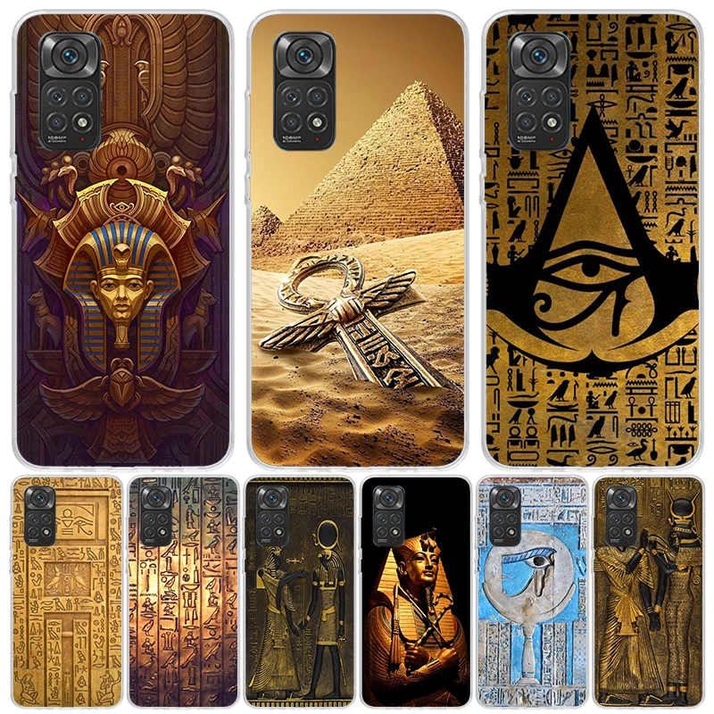 Egypt Nefertiti Anubis Ankh Pharaoh Case Phone Cover for Xiaomi Redmi Note 13 12S 12 11S 11 11T 11E 10S 10 Pro Plus 9S 9 8T 8 5G